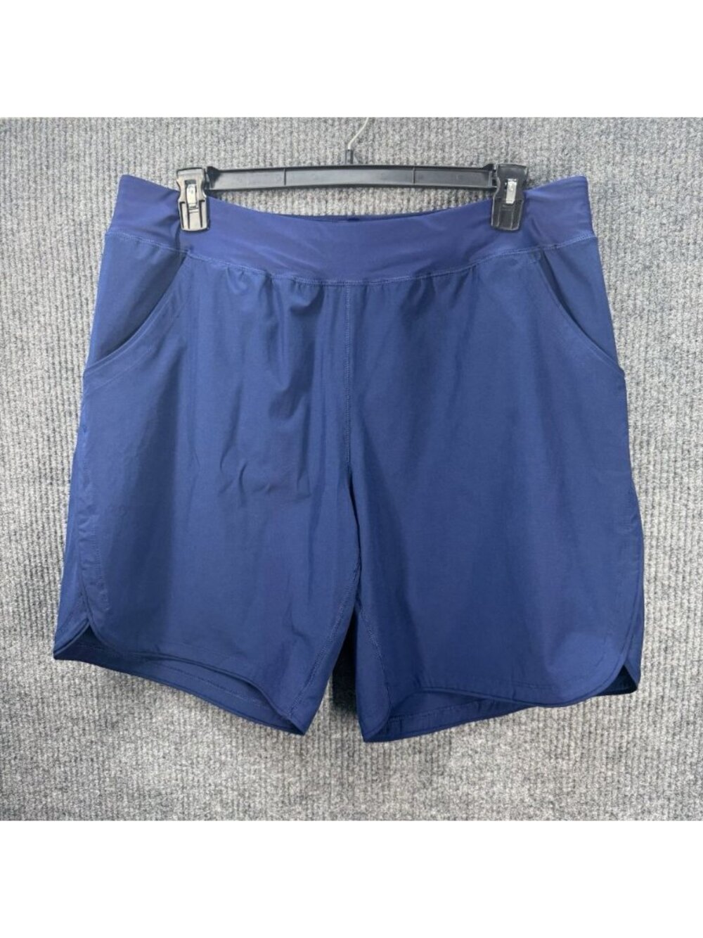 Lands’ End 9” Board Shorts Womens 18W Navy Blue Unlined Quick Dry Swim Bottoms